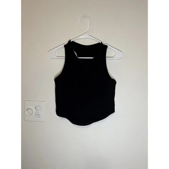 Popflex Seamless Cropped Tank Curve Flex Black NWOT - Picture 2 of 5